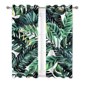 Ormis Tropical Palm Leaves Blackout Curtains 2 Panels for Bedroom,Light Blocking Draperies Room Darkening Thermal Insulated Wind
