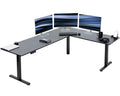 VIVO Electric Corner 84 x 63 inch L-Shaped Standing Desk, Memory Height Adjustment, Black Top Black Frame, DESK-E3CTBB-84