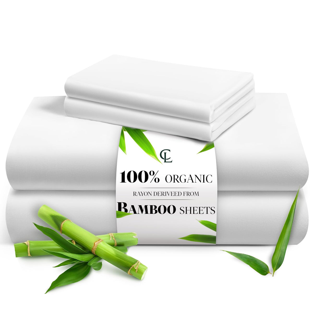 Luxclub Full Size Bed Sheets, 100% Rayon Derived From Bamboo Cooling Sheets, Breathable & Soft Deep Pocket Up To 16', Hotel Lux