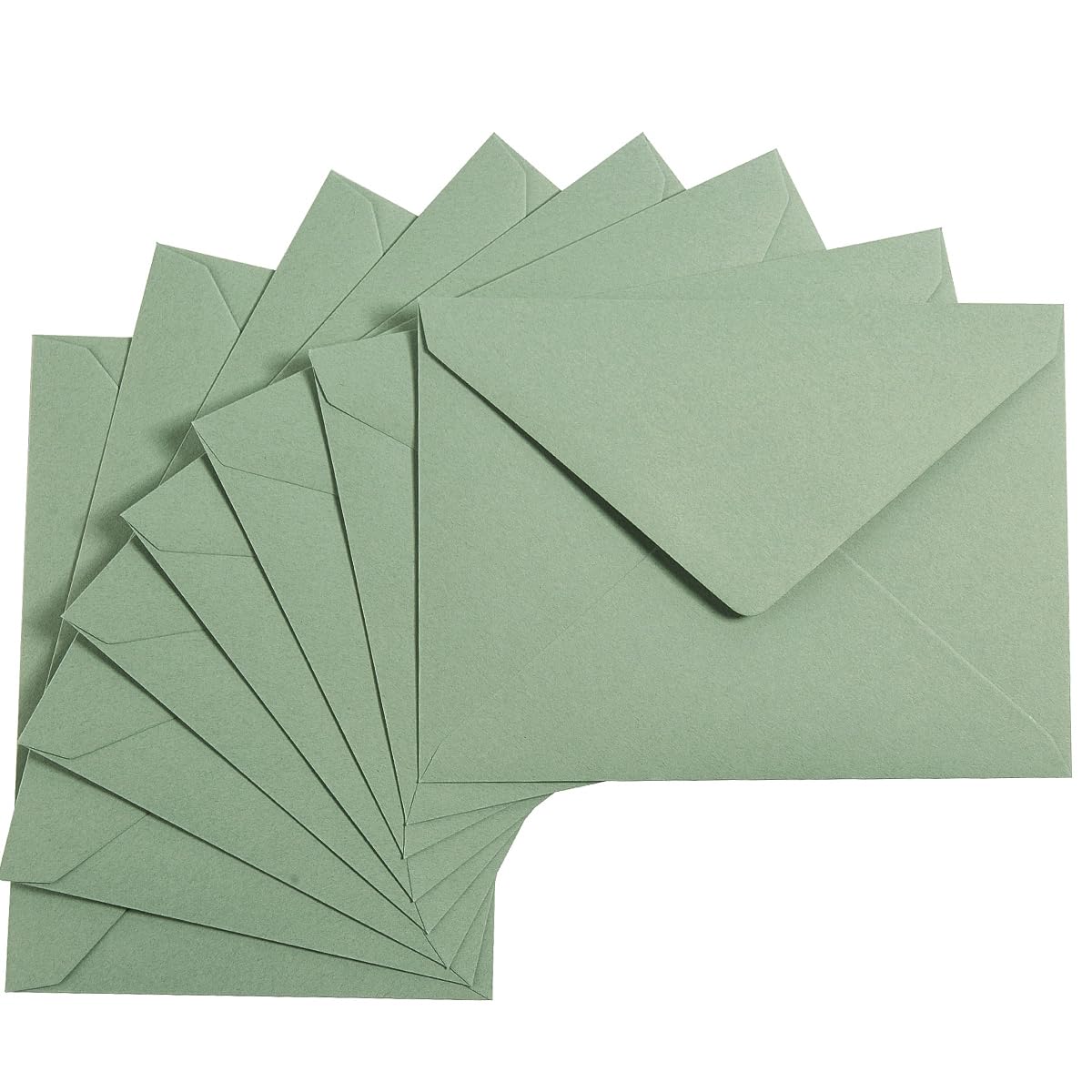 100 Pieces Sage-Green A7 Envelopes Greeting Card Envelopes 5.24 X 7.24 Inches For 5 X 7 Wedding Invitation Cards, Greeting Cards