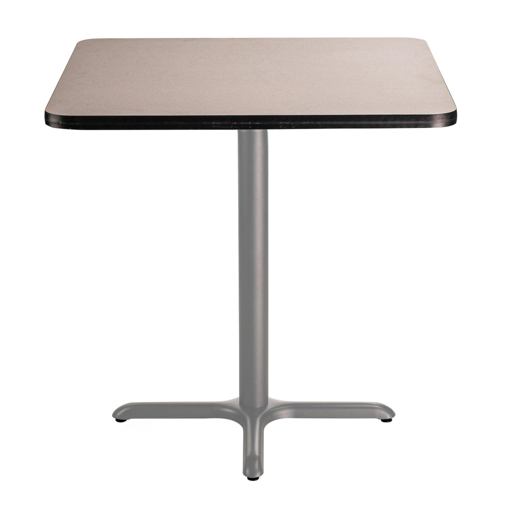 National Public Seating NPS 36" Square Cafe Table with X Base, 36" Height, Particleboard Core/T-Mold, Grey Nebula Top, Grey Frame