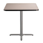 National Public Seating NPS 36" Square Cafe Table with X Base, 36" Height, Particleboard Core/T-Mold, Grey Nebula Top, Grey Frame