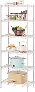 SINGAYE 6 Tier Shelf Adjustable Storage Wire Shelving Unit Metal Shelves Standing Closet Bathroom Organizers Pantry Kitchen Gara