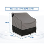 Forspark Patio Furniture Covers Waterproof, Heavy Duty Lawn Chair Covers 2 Packs Fits Up To 32 W X 37 D X 36 H Inches