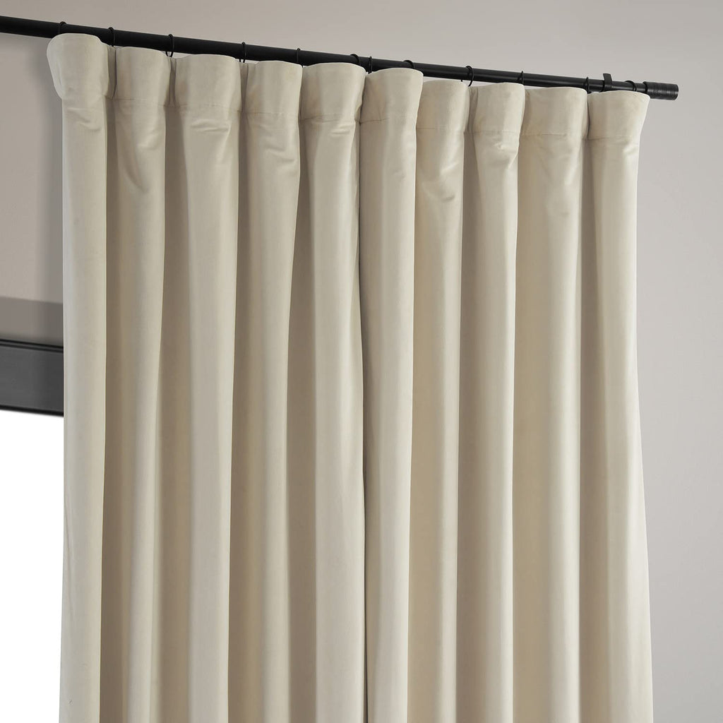 Hpd Half Price Drapes Signature Velvet Thermal Blackout Curtains For Living Room 84 Inch Long (1 Panel) Rod Pocket Insulated Blackout Curtains For Bedroom Window Curtains, 100W X 84L, Neutral Ground