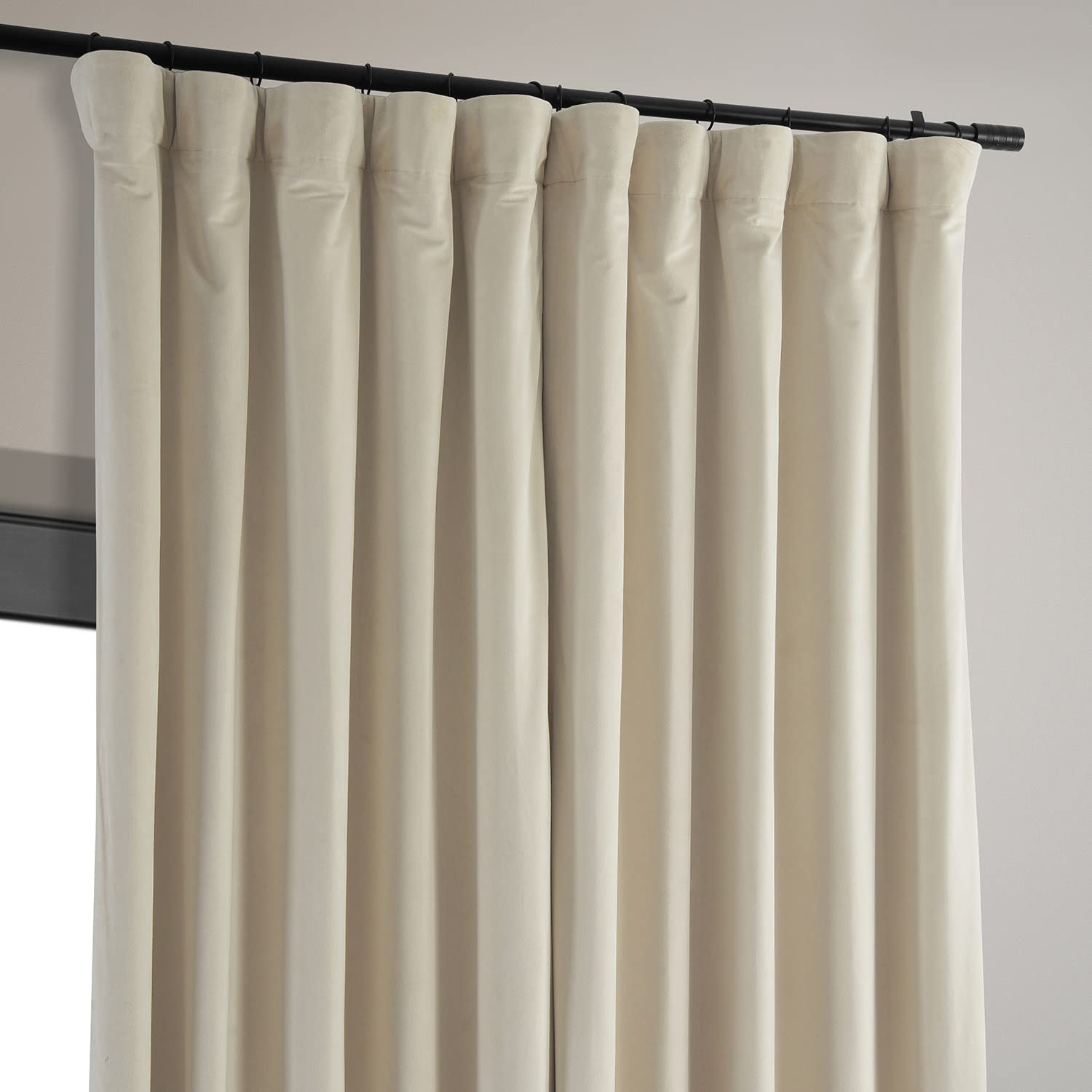 Hpd Half Price Drapes Signature Velvet Thermal Blackout Curtains For Living Room 84 Inch Long (1 Panel) Rod Pocket Insulated Blackout Curtains For Bedroom Window Curtains, 100W X 84L, Neutral Ground