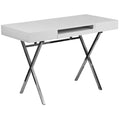 Flash Furniture Tybee 44.25W x 21.625D White Computer Desk with Keyboard Tray and Drawers