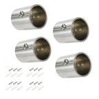 Rannb 4pcs Closet Rod Bracket Fits 25mm/1' Rod Dia Stainless Steel Cylinder Shape Rod End Holders