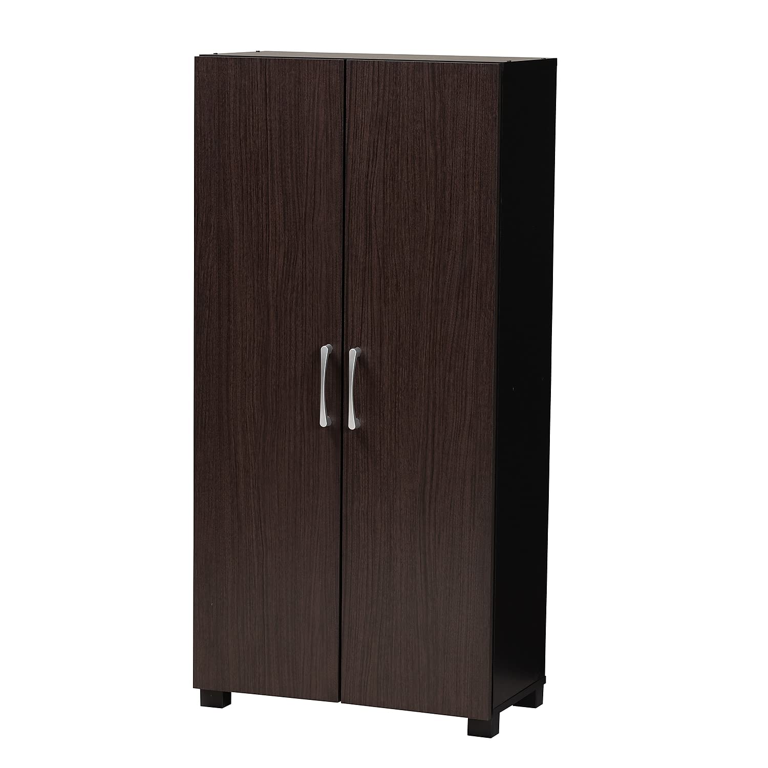 Baxton Studio Marine Modern and Contemporary Wenge Dark Brown Finished 2-Door Wood Entryway Shoe Storage Cabinet
