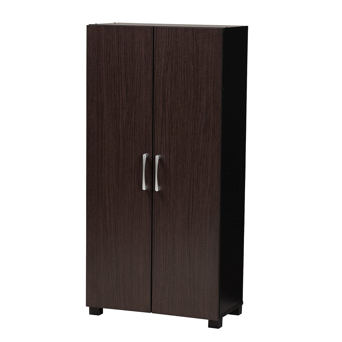 Baxton Studio Marine Modern And Contemporary Wenge Dark Brown Finished 2-Door Wood Entryway Shoe Storage Cabinet