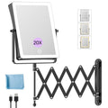 FASCINATE Rechargeable Wall Mounted Makeup Mirror with Lights, 8.7 Inch Double Sided Touch Switch 1X 20X Magnifying Bathroom Mir