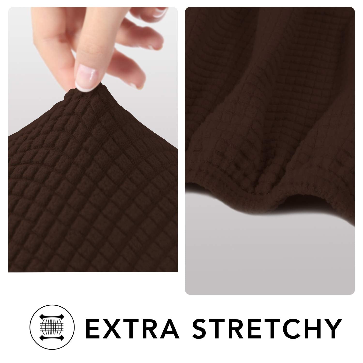 Purefit Stretch Loveseat Sofa Slipcover – Spandex Jacquard Non Slip Soft Couch Sofa Cover, Washable Furniture Protector With Non Skid Foam And Elastic Bottom For Kids (Loveseat, Coffee)