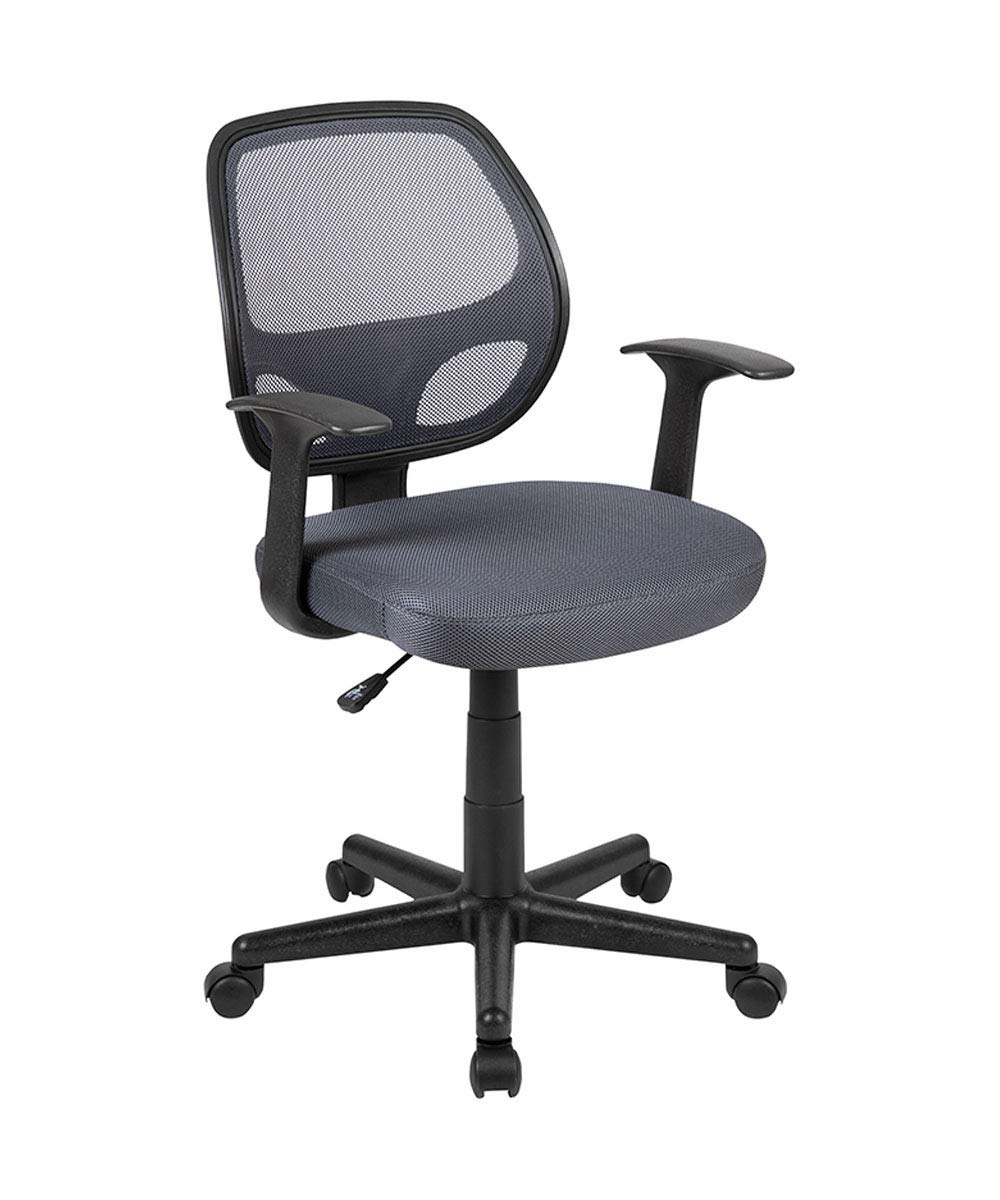 Flash Furniture Flash Fundamentals Mid-Back Gray Mesh Swivel Ergonomic Task Office Chair With Arms