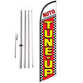 Tune Up Auto Repair Shop Advertising Feather Banner Swooper Flag Sign With 15 Foot Flag Pole Kit And Ground Stake, Red And Yello