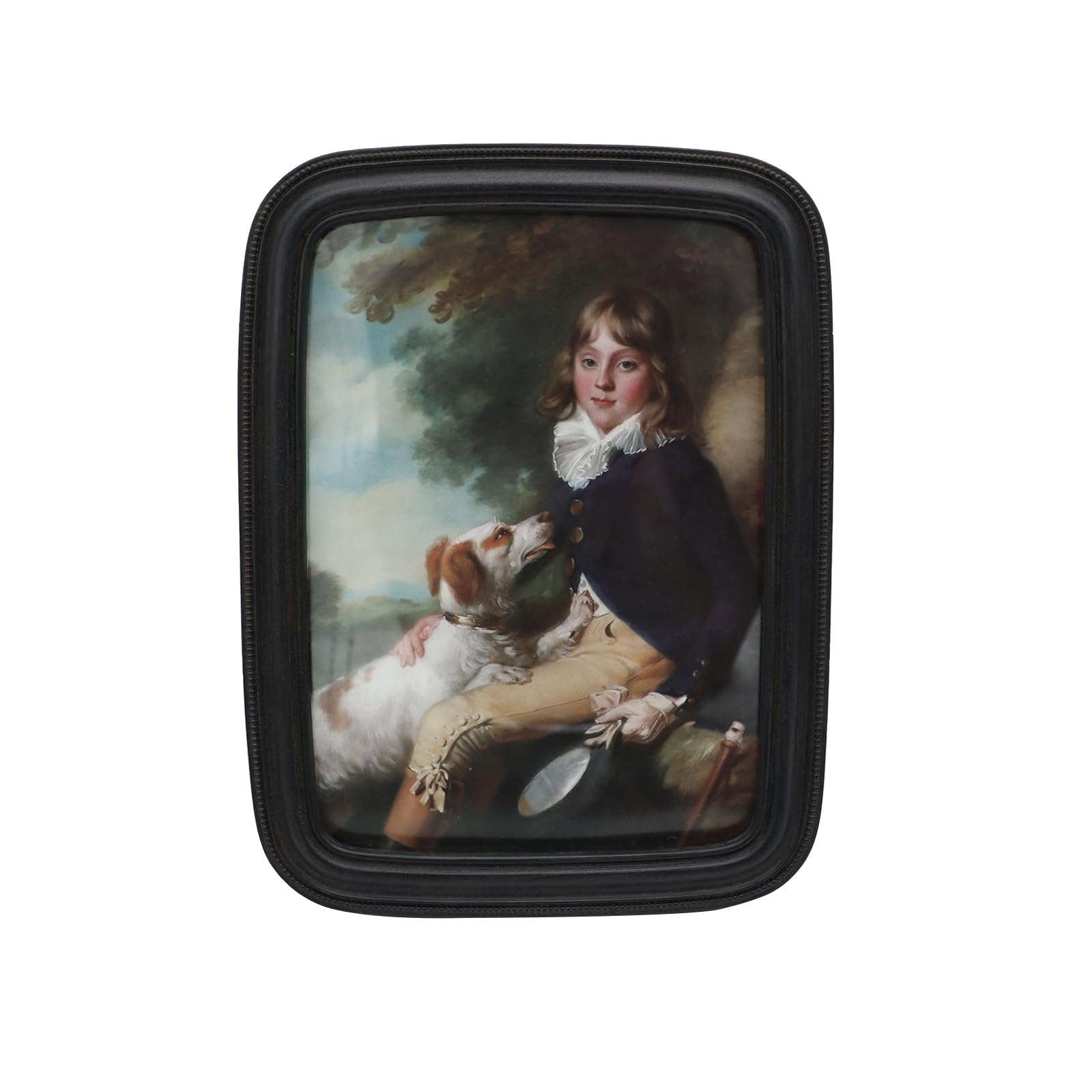 SYLVIAS SHOP 5x7 Vintage Picture Frame, Antique Black Grey Ornate Photo Frame, for Tabletop and Wall Display, Retro Home Decor,