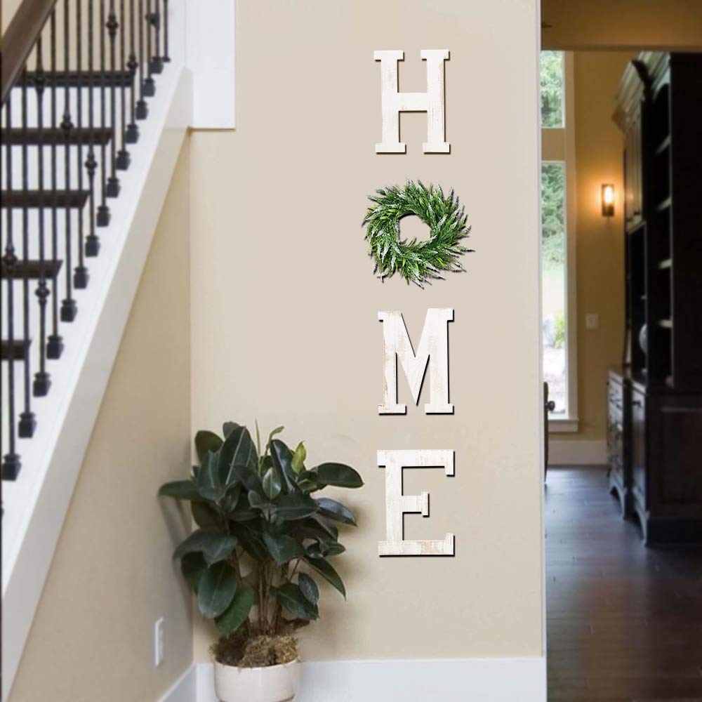 Losour Home Letters With Wreath-Farmhouse Decor For The Home Clearance Wood Letters-Decorative Home Sign For Living Room Decor,