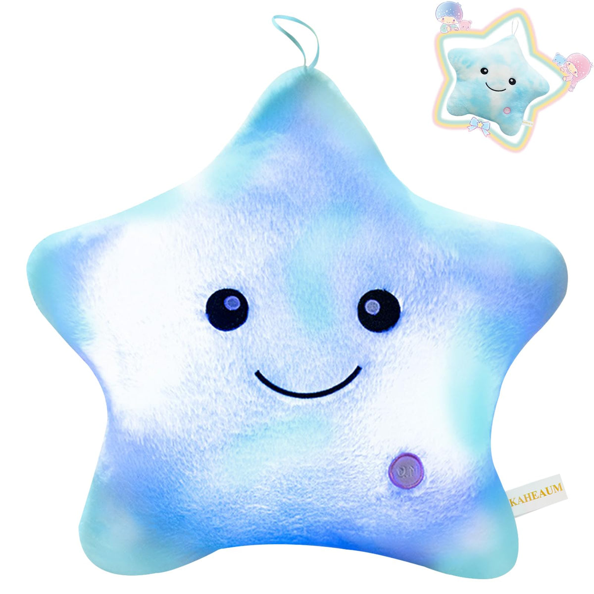 Kaheaum Cute Stuffed Animals Glow Pillow,Led Night Light Up Star Pillows For Kids Pillows Decorative Pillow Girls Boys Teens Adu