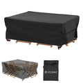 Velway Patio Table Chairs Set Cover Square Waterproof 74'Lx47'Wx28'H Outdoor Bistro Dining Set Cover Fire Pit Table Cover Furniture Cover Small Rectangle Ultra Windproof Uv-Resistant, Black
