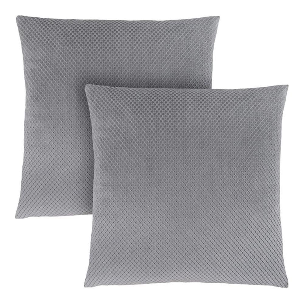 Monarch Specialties I 9311 Pillows, Set of 2, 18 X 18 Square, Insert Included, Decorative Throw, Accent, Sofa, Couch, Bedroom, Polyester, Hypoallergenic, Beige