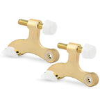 Kovosch 2 Pack Hinge Pin Door Stopper Bright Brass - Adjustable Heavy Duty Gold Hinge Pin Door Stop With White Rubber Bumper Tip