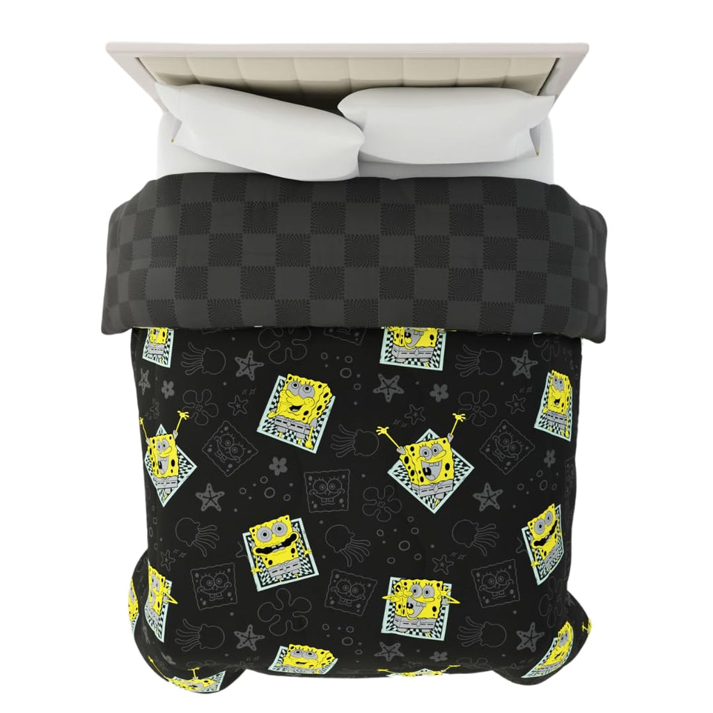Franco Collectibles Spongebob Squarepants Bedding Super Soft Cozy Microfiber Reversible Comforter, Queen, (Officially Licensed P