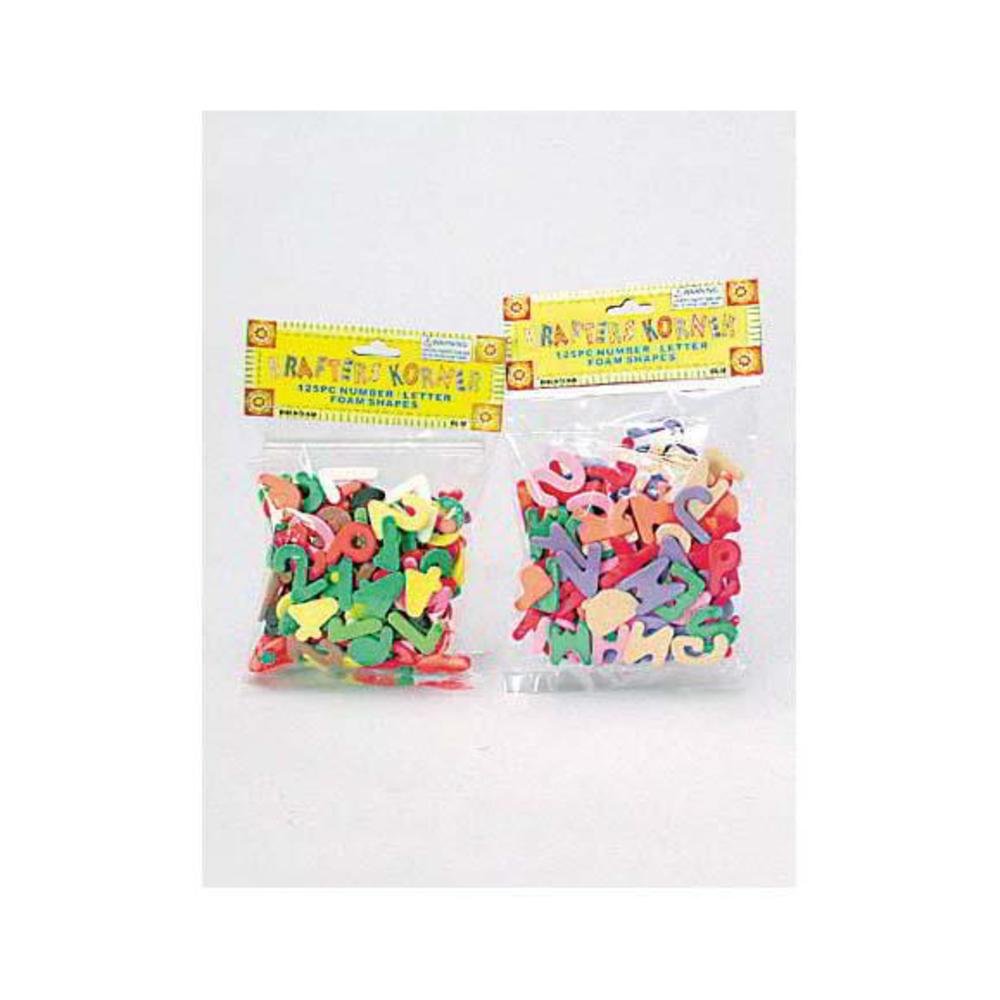 125 Pack Number And Letter Foam Shapes