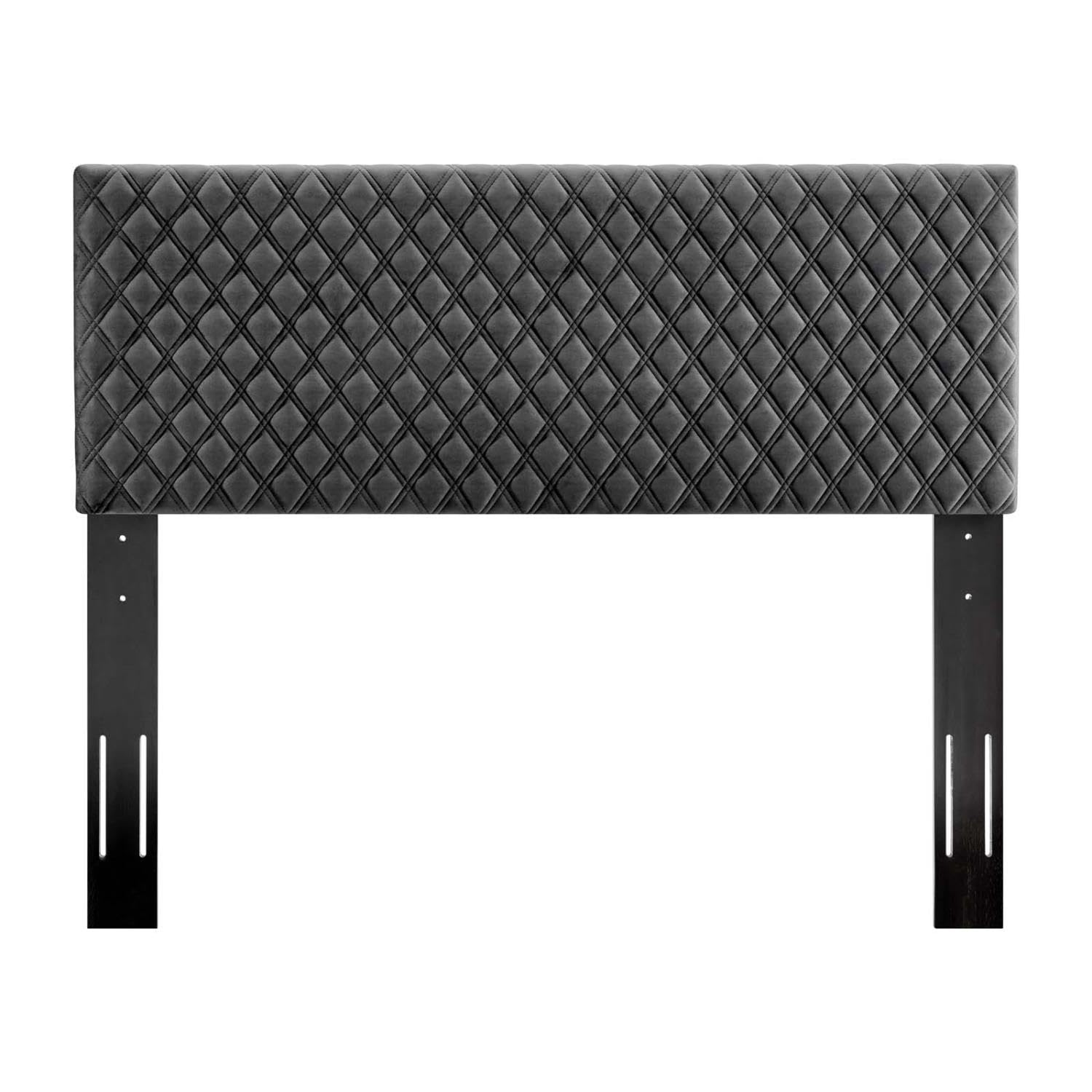 Modway Angela Queen Velvet Headboard With Charcoal Finish Mod-6210-Cha