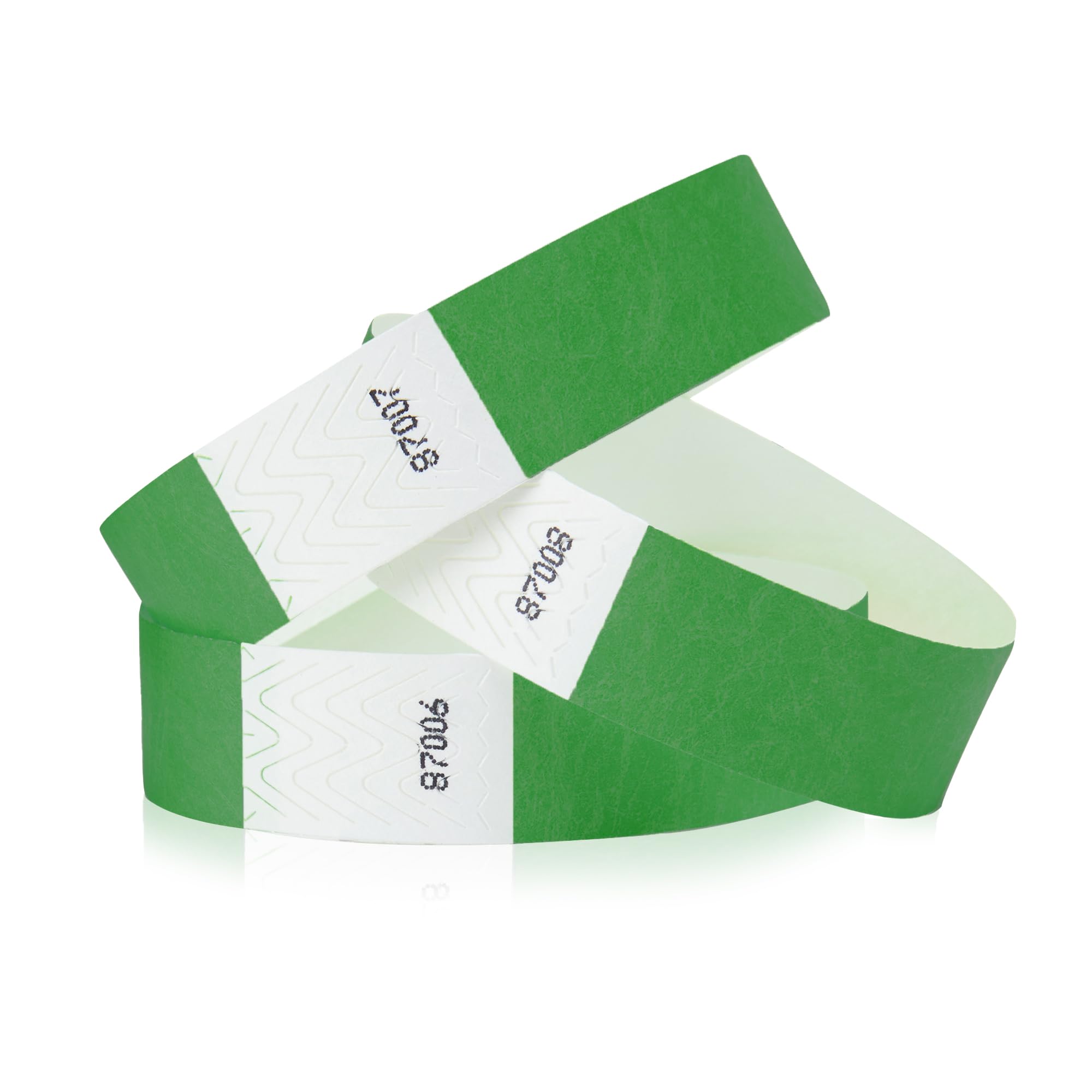 Wristco Kelly Green Tyvek Wristbands For Events - 100 Count - Security Cuts & Tamper-Proof Design To Prevent Reuse - Premium-Gra