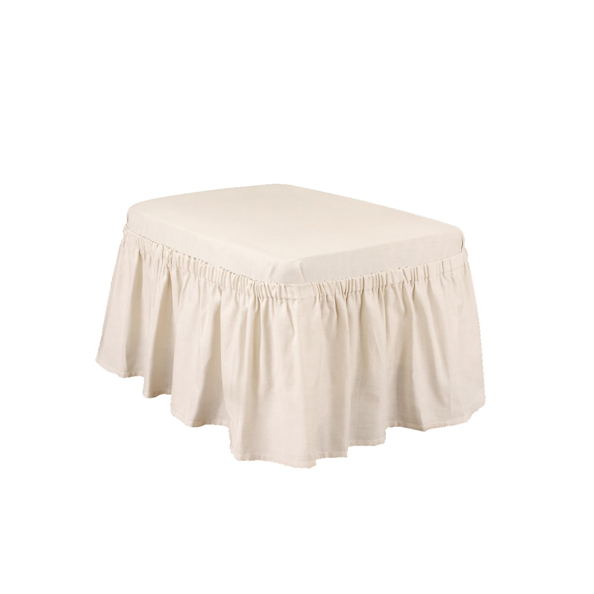 Surefit Cotton Duck Two Piece Ottoman Slipcover Full Length Relaxed Fit/100% Cotton/Machine Washable