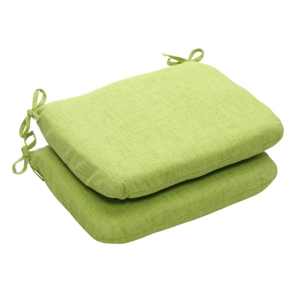 Pillow Perfect Pompeii Solid Indoor/Outdoor Patio Seat Cushions Plush Fiber Fill, Weather And Fade Resistant, Round Corner - 15.