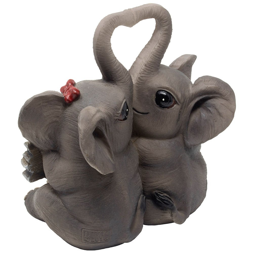 Loving Elephant Couple Figurine With Together Forever Sign And Heart Shape Trunks For Decorative Girls Bedroom Decor Statues Or