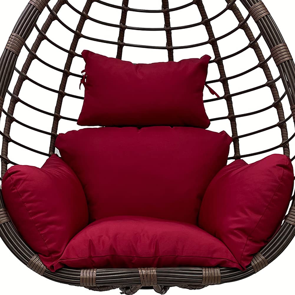 Srutirbo Swing Egg Cushion Replacement Waterproof, Outdoor Hanging Basket Seat Cushion Pillow, Foldable Hanging Egg Chair Back C