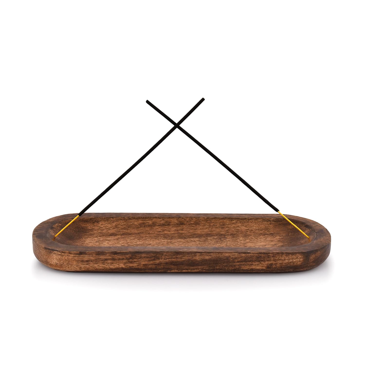 Kaizen Casa Incense Burner Stick Holder Ash Catcher Wooden Handmade Modern Gift Wood Home Decor Size (11 X 4 X 1)