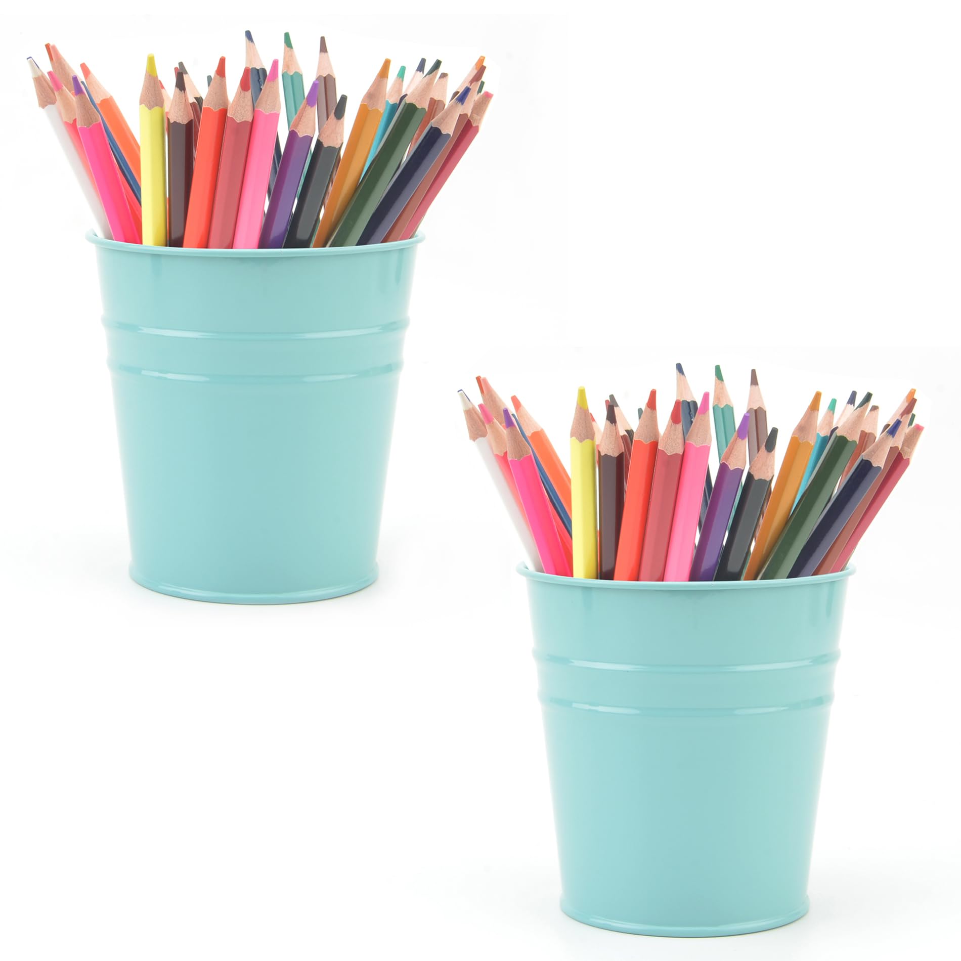 Matimasu Pen Holder Cup For Desk Pencil Holder Metal Marker Pen Organizer Storage Small Tinplate Flower Pot Succulent Bucket Pla