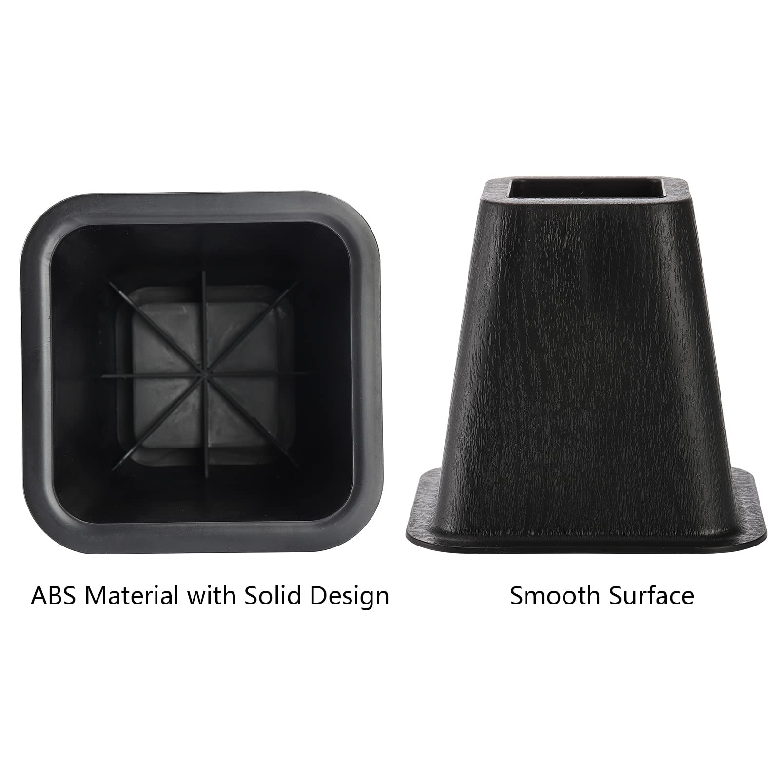 Mezchi 6 Pack Bed Furniture Risers, 6 Inch Heavy Duty Couch Lift Risers For Sofa, Chair, Cabinet, Desk, Durable Abs Plastic, Pre