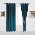 Cherry Home Super Soft Luxury Velvet Texture Curtains Set Of 2 Dark Green Blackout Energy Efficient Grommet Curtain Panel Drapes