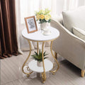 Etiquette Art Farmhouse Accent Coffee Table Simple Modern Bedside Side Table Small Round Table Engineer Top Metal Table Living R