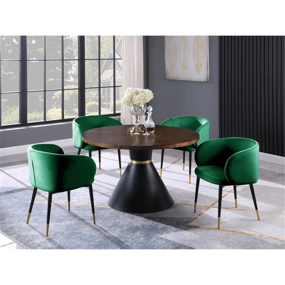 Best Master Furnitures Best Master Furniture Rustic Velvet Upholstered Dining Chair Green
