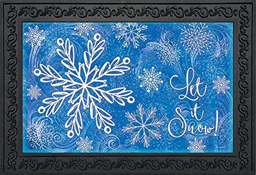 Briarwood Lane Glistening Snowflakes Winter Doormat Let It Snow Indoor Outdoor 30' X 18'