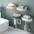 HOME CUBE 4 Pcs Adhesive Wall Mounted Soap Dish Case Holder for Bathroom Kitchen Sink  Random Color (RR1P)