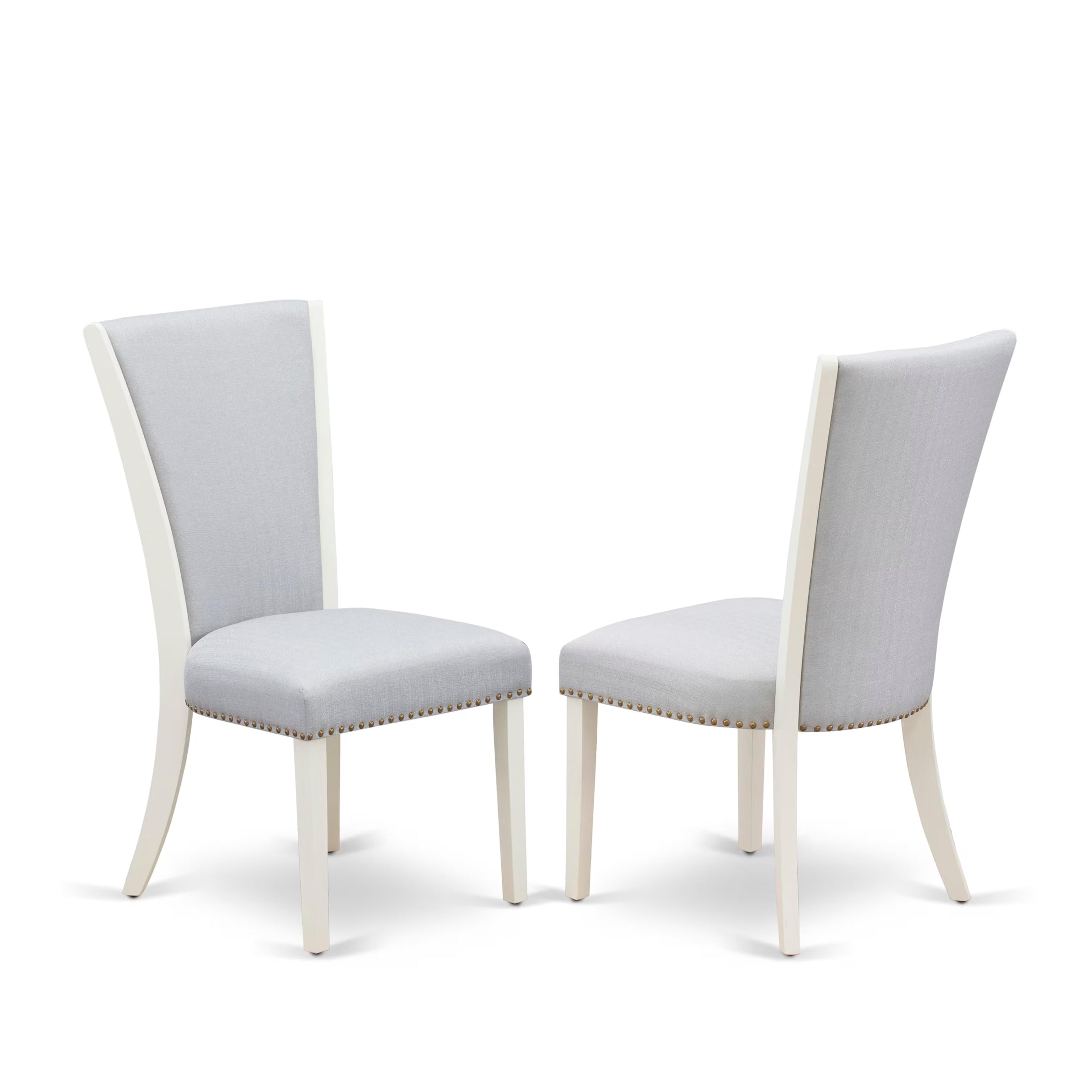 East West Furniture V076VE005-6 6 Piece Kitchen Table Set Contains a Rectangle Dining Table with V-Legs and 4 Grey Linen Fabric Parson Chairs with a Bench, 36x60 Inch, Multi-Color