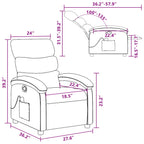 vidaXL Massage Recliner Chair for Adults, Single Theater Seating with Vibration Massage & Manually Adjustable Backrest/Footrest, Modern Reclining Sofa for Living Room, Cream Fabric