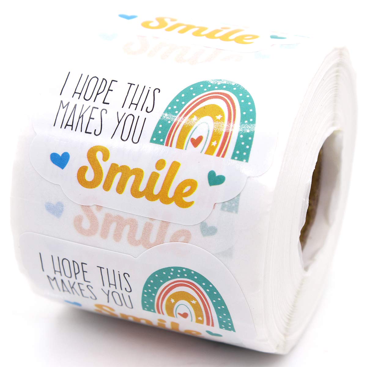 Muminglong 1.5 Inch I Hope This Makes You Smile Sticker, Rainbow Sticker, Thank You Sticker, Small Shop Sticker, Small Business,