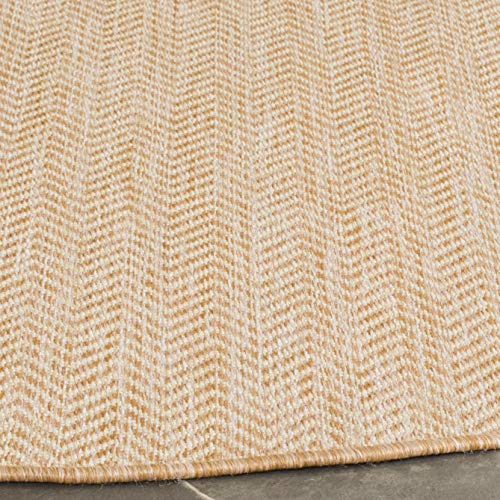 Safavieh Courtyard Collection 5'3' Round Natural / Cream Cy8022 Indoor/ Outdoor Patio Backyard Mudroom Area Rug