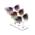 MOOCA 3 Tier Acrylic Eyewear Display Stand, Sunglasses Rack Holder, Sunglasses Stand, Eyewear Organizer for Eyeglasses, 5 in H