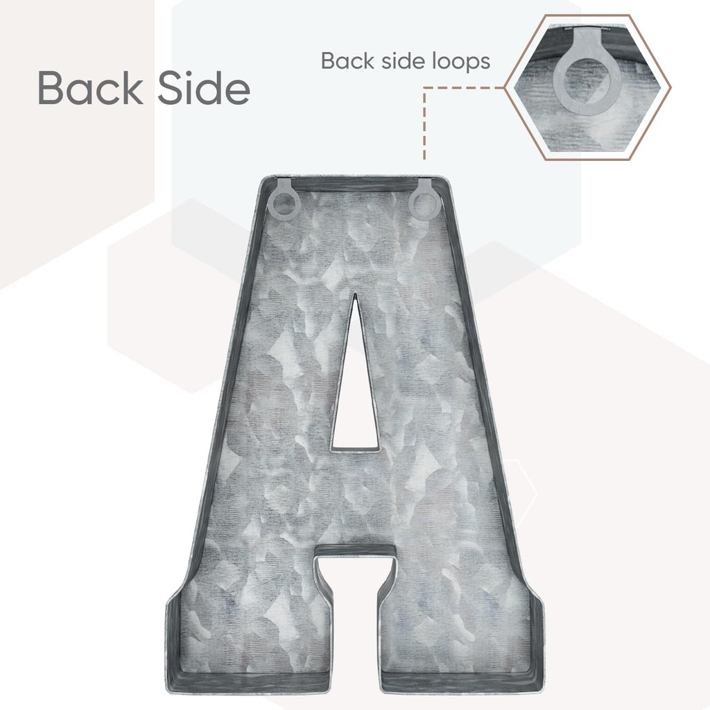 CraftyCrocodile Galvanized Metal Letter A Wall Decor - 7 Inch, Rustic, Industrial Style