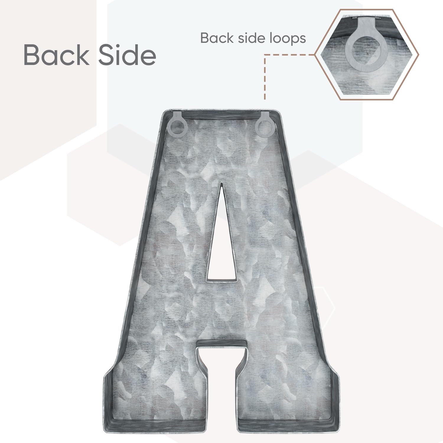 CraftyCrocodile Galvanized Metal Letter A Wall Decor - 7 Inch, Rustic, Industrial Style