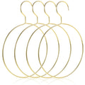 PRETYZOOM 4Pcs Golden Scarf Hangers for Closet Organization, Metal Belt and Scarf Holder Rings, SpaceSaving Clothes Organizer f