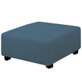Easy-Going Stretch Square Ottoman Cover 40X40X15 Inch Folding Storage Stool Furniture Protector Soft Rectangle Slipcover With Elastic Bottom Bluestone