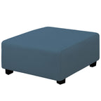 Easy-Going Stretch Square Ottoman Cover 40X40X15 Inch Folding Storage Stool Furniture Protector Soft Rectangle Slipcover With Elastic Bottom Bluestone